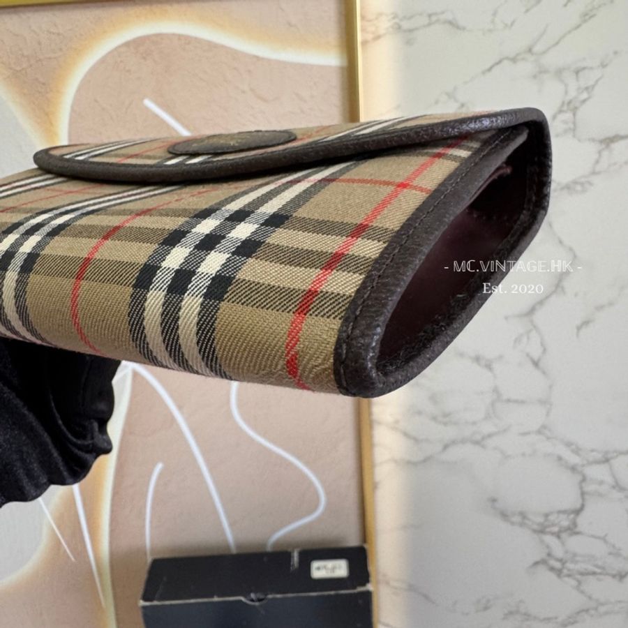 Burberrys Vintage Mini Pouch 中古 經典格仔 手拿包 化妝包-13