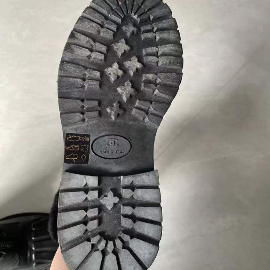 Chanel 黑色棉短靴37號 內裡是真皮毛 36-36.5號也可以穿 很新-7