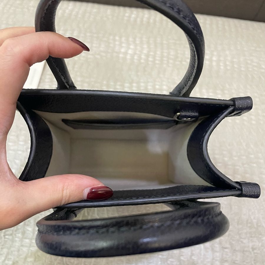 Gucci PVC深藍牛皮邊手提斜背琴譜包-6