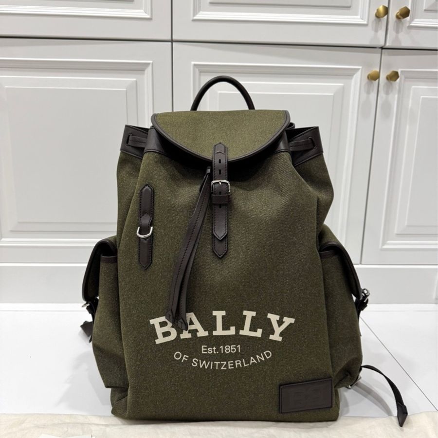 BALLY CLIFORD 苔綠色 防水尼龍 後背包 雙肩包 手提包-1