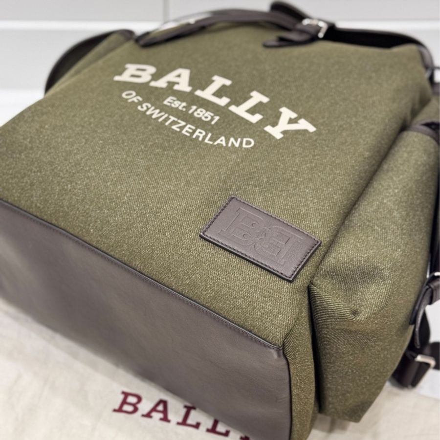 BALLY CLIFORD 苔綠色 防水尼龍 後背包 雙肩包 手提包-13