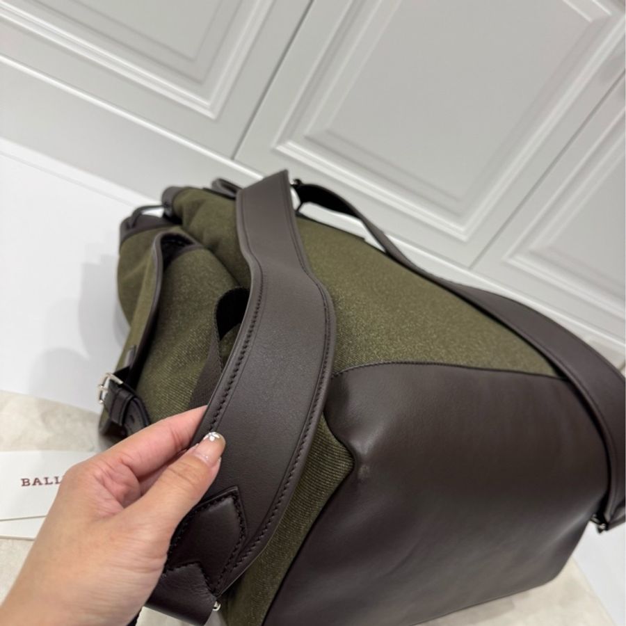 BALLY CLIFORD 苔綠色 防水尼龍 後背包 雙肩包 手提包-24