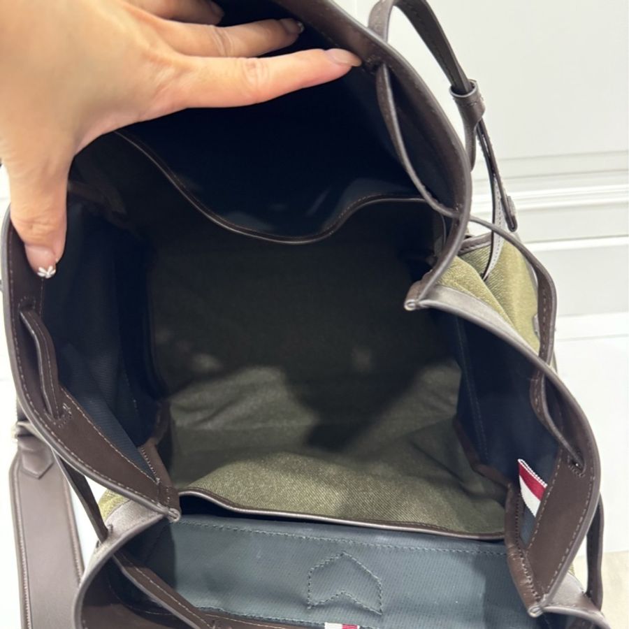 BALLY CLIFORD 苔綠色 防水尼龍 後背包 雙肩包 手提包-35