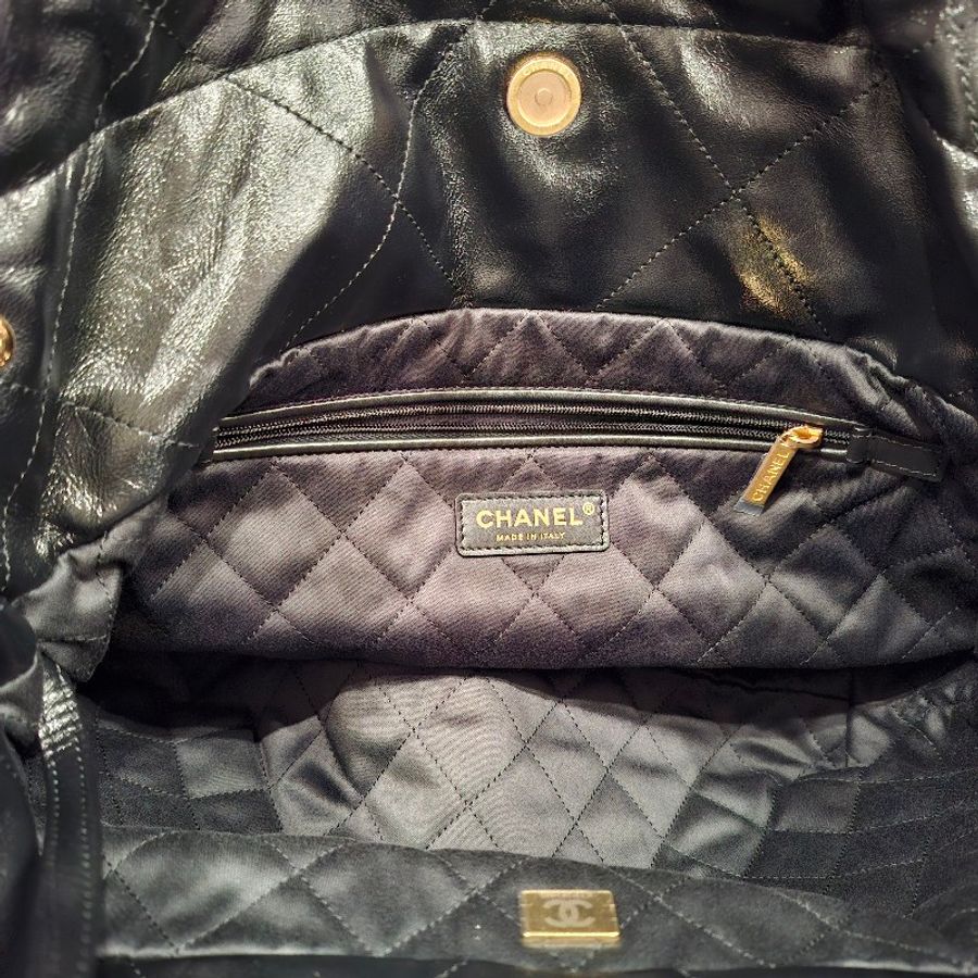 Chanel 22 中號黑金 bag-8