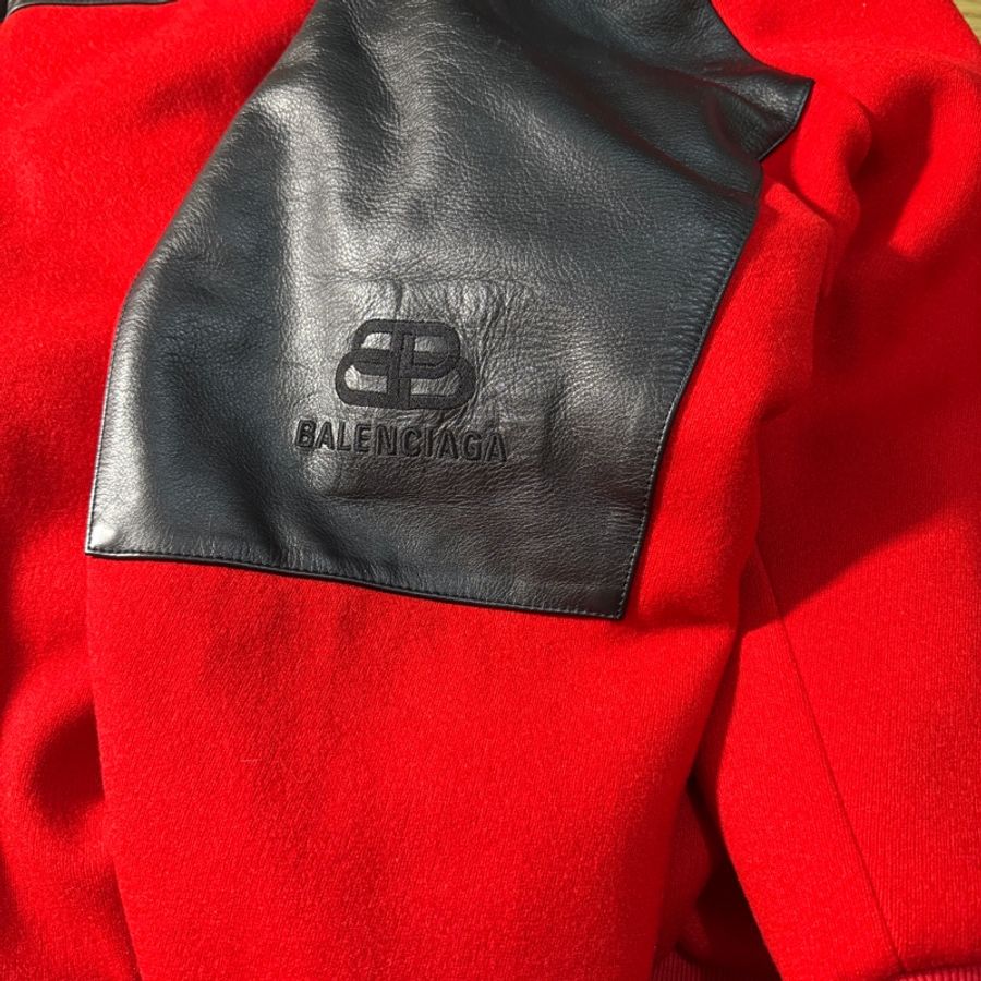 [自售][附收據]Balenciaga 棒球外套 羊毛 真皮 bomber 刺繡-4
