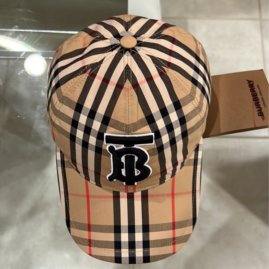 🔥🔥🔥保證真品Burberry 經典格紋棒球帽-1
