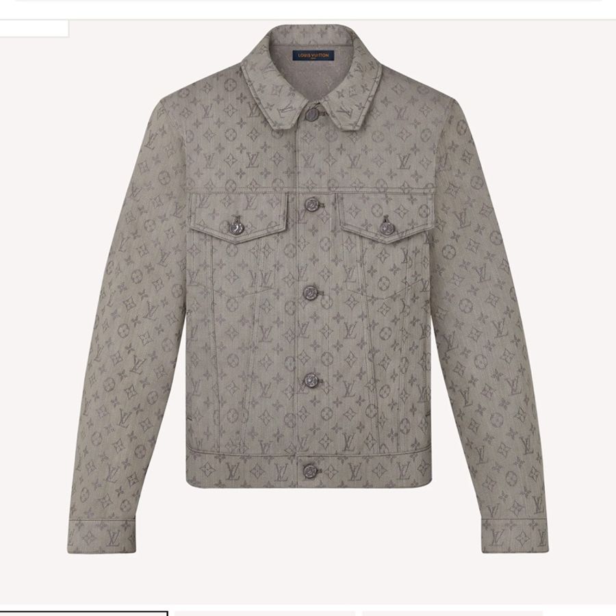 Louis Vuitton LV grey monogram denim jacket 44 牛仔外套-0
