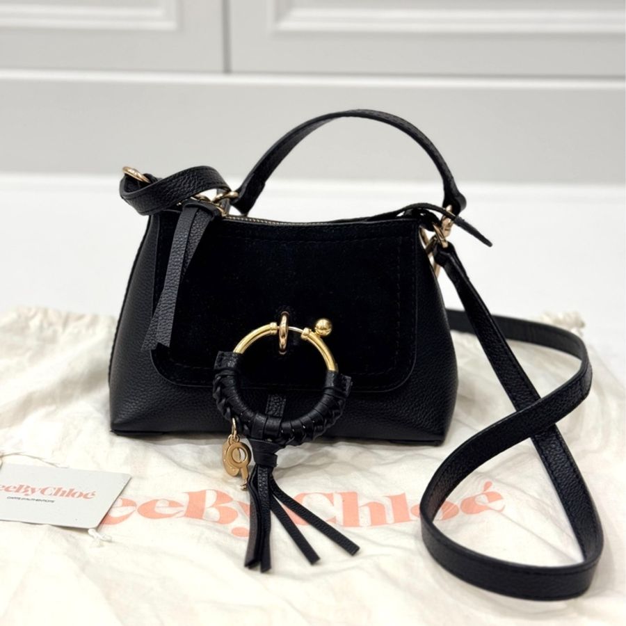 See by Chloe Joan mini bag 黑色 麂皮 斜背包 肩背包 手提包 側背包 小廢包-0