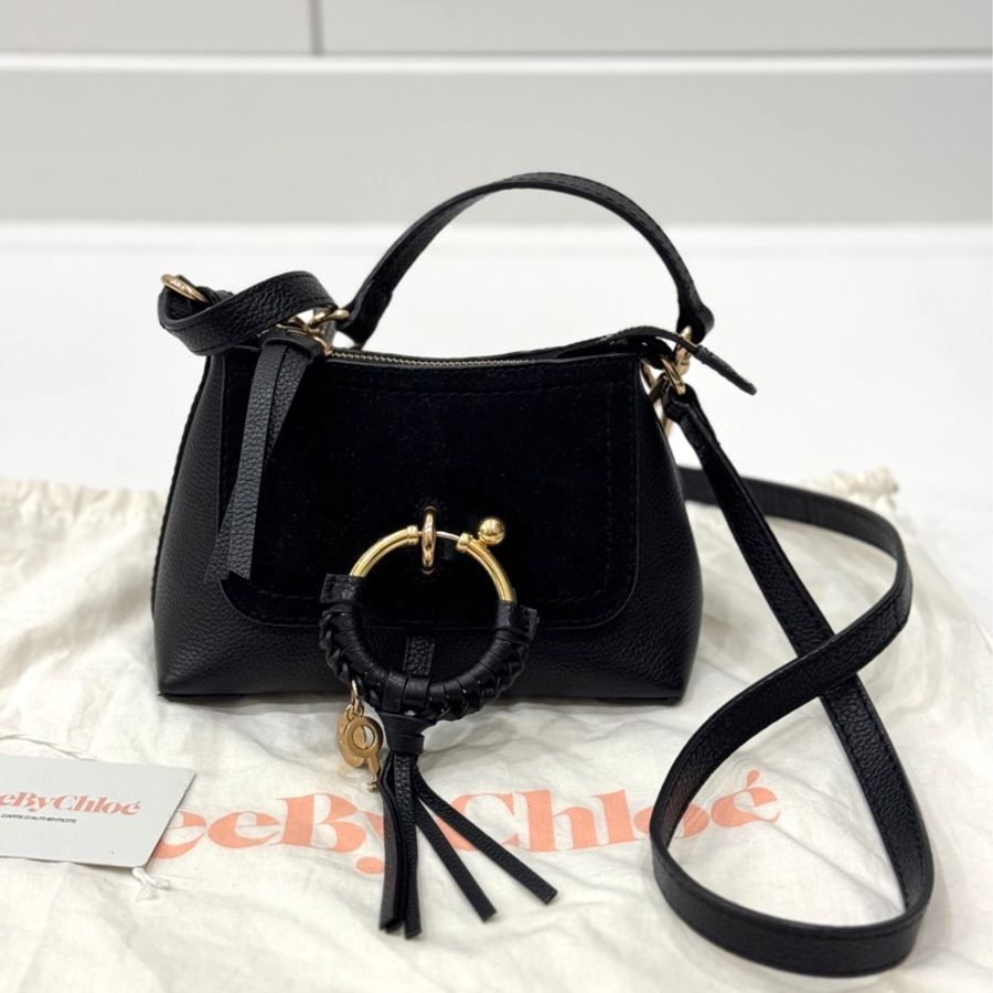 See by Chloe Joan mini bag 黑色 麂皮 斜背包 肩背包 手提包 側背包 小廢包-1