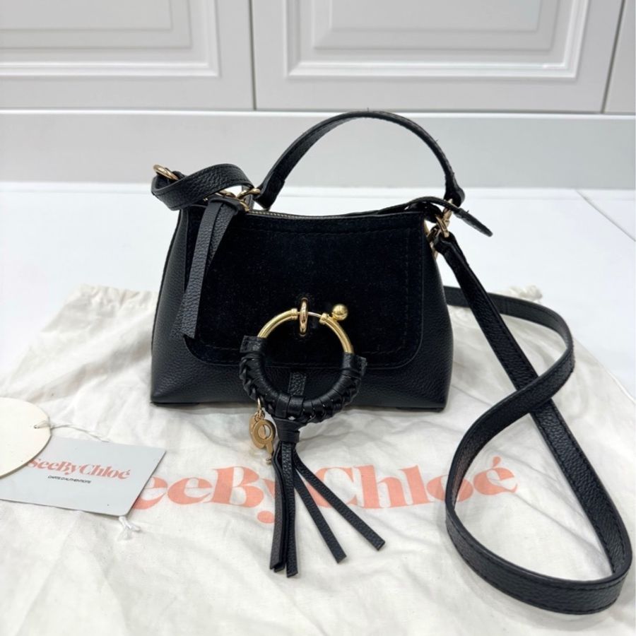 See by Chloe Joan mini bag 黑色 麂皮 斜背包 肩背包 手提包 側背包 小廢包-2