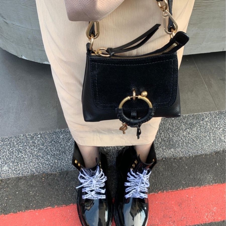 See by Chloe Joan mini bag 黑色 麂皮 斜背包 肩背包 手提包 側背包 小廢包-6