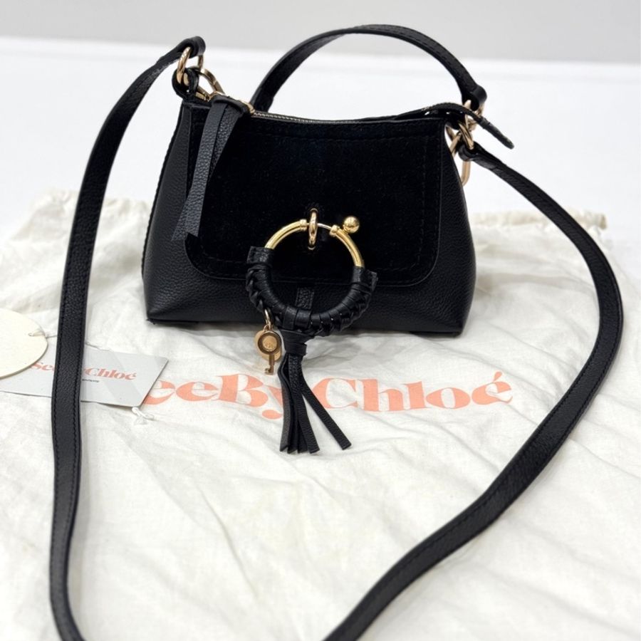 See by Chloe Joan mini bag 黑色 麂皮 斜背包 肩背包 手提包 側背包 小廢包-11