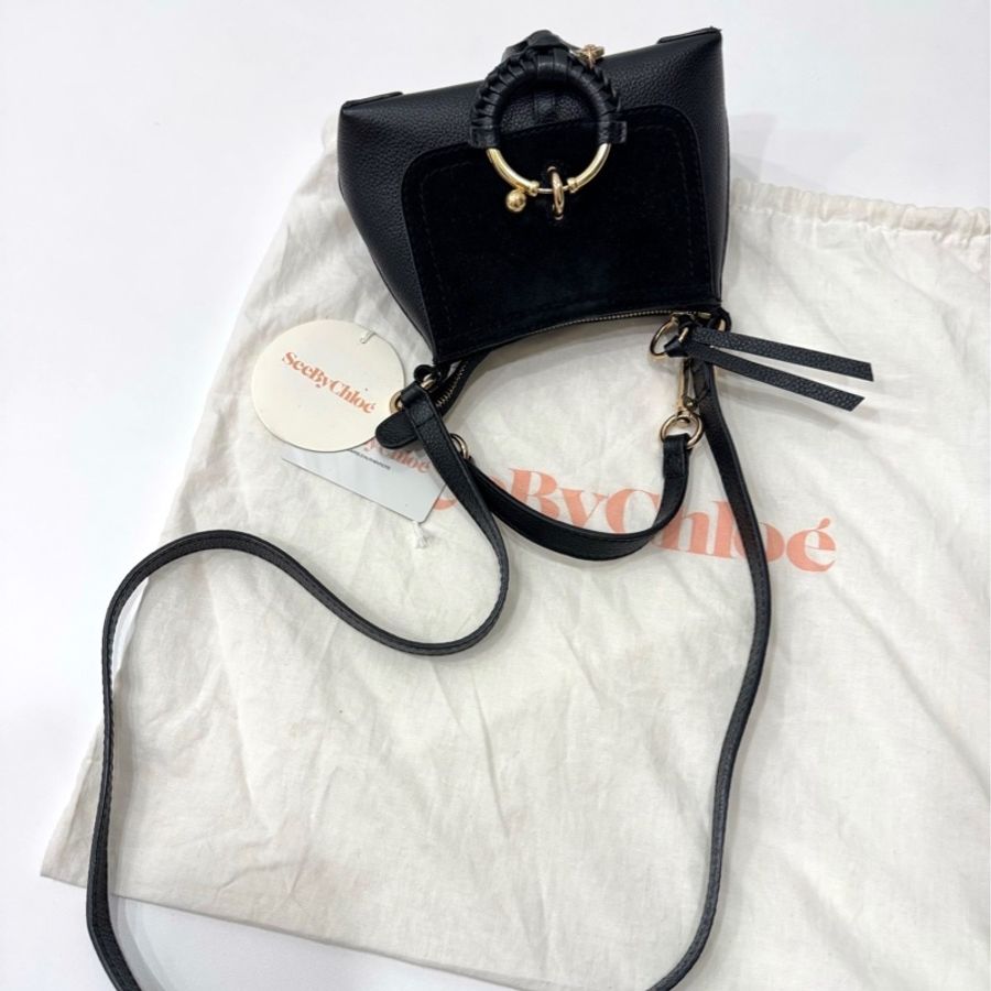 See by Chloe Joan mini bag 黑色 麂皮 斜背包 肩背包 手提包 側背包 小廢包-13