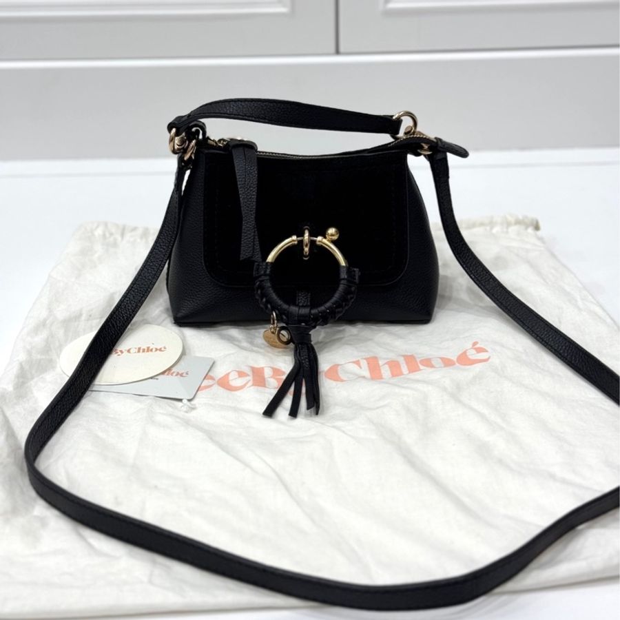 See by Chloe Joan mini bag 黑色 麂皮 斜背包 肩背包 手提包 側背包 小廢包-15