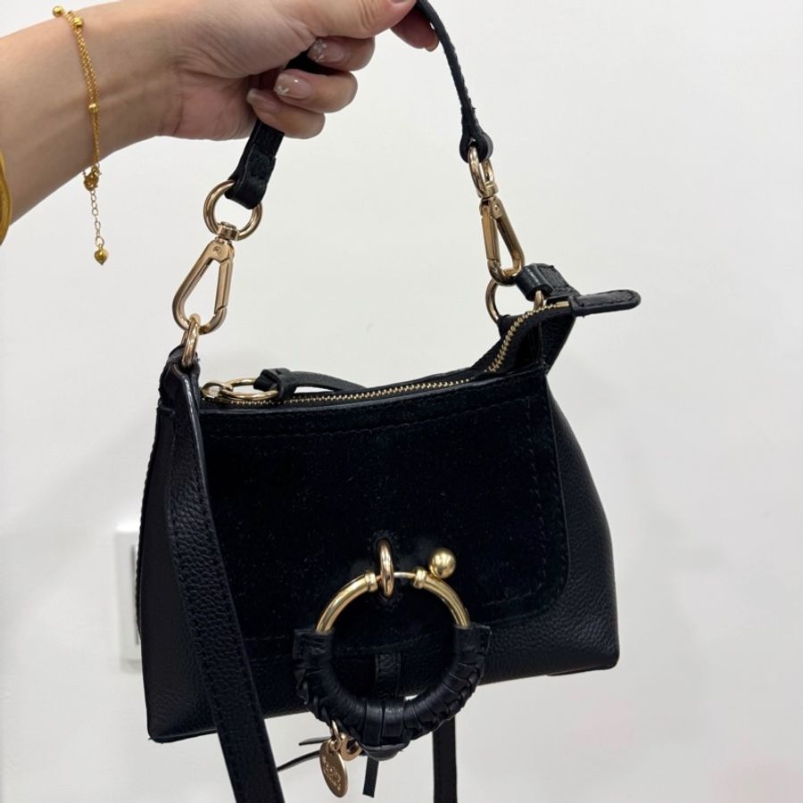 See by Chloe Joan mini bag 黑色 麂皮 斜背包 肩背包 手提包 側背包 小廢包-27