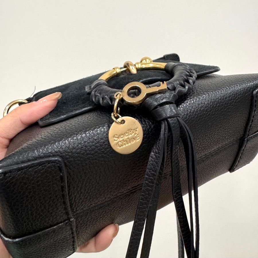 See by Chloe Joan mini bag 黑色 麂皮 斜背包 肩背包 手提包 側背包 小廢包-29
