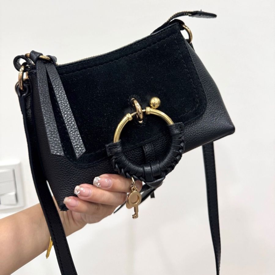 See by Chloe Joan mini bag 黑色 麂皮 斜背包 肩背包 手提包 側背包 小廢包-30