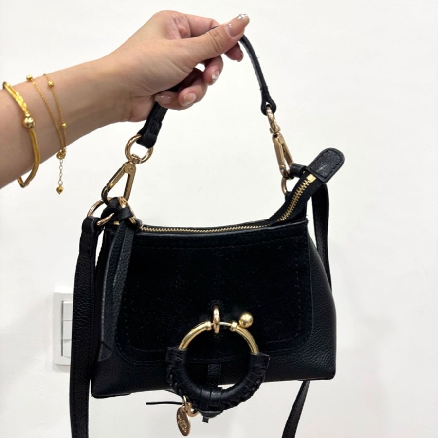 See by Chloe Joan mini bag 黑色 麂皮 斜背包 肩背包 手提包 側背包 小廢包-32
