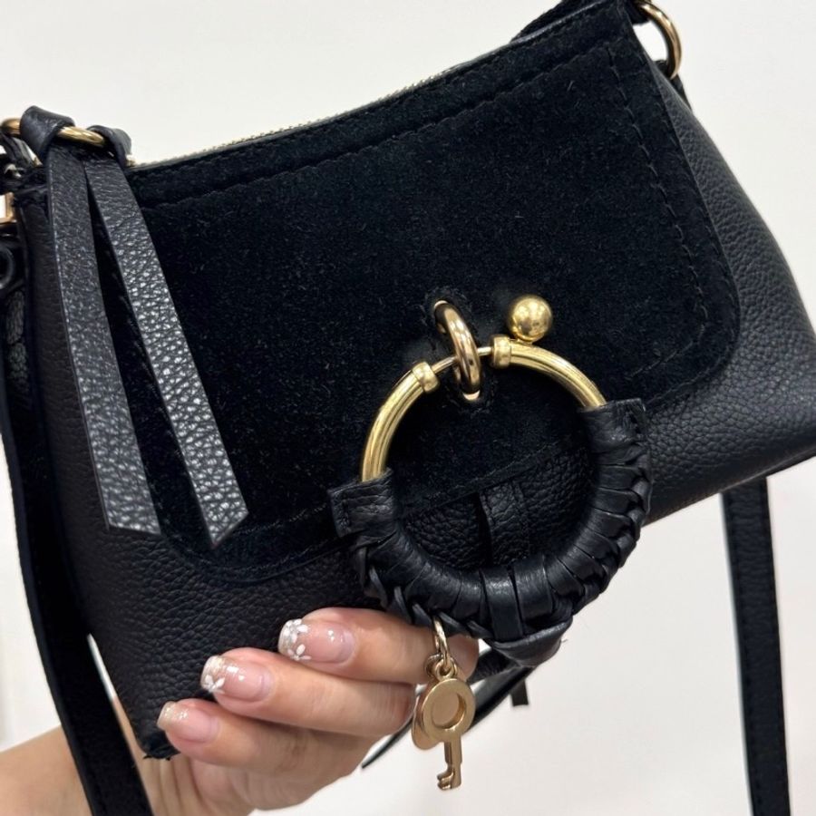 See by Chloe Joan mini bag 黑色 麂皮 斜背包 肩背包 手提包 側背包 小廢包-33