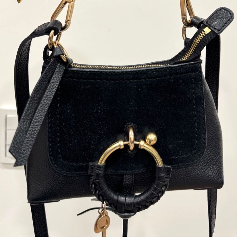 See by Chloe Joan mini bag 黑色 麂皮 斜背包 肩背包 手提包 側背包 小廢包-34
