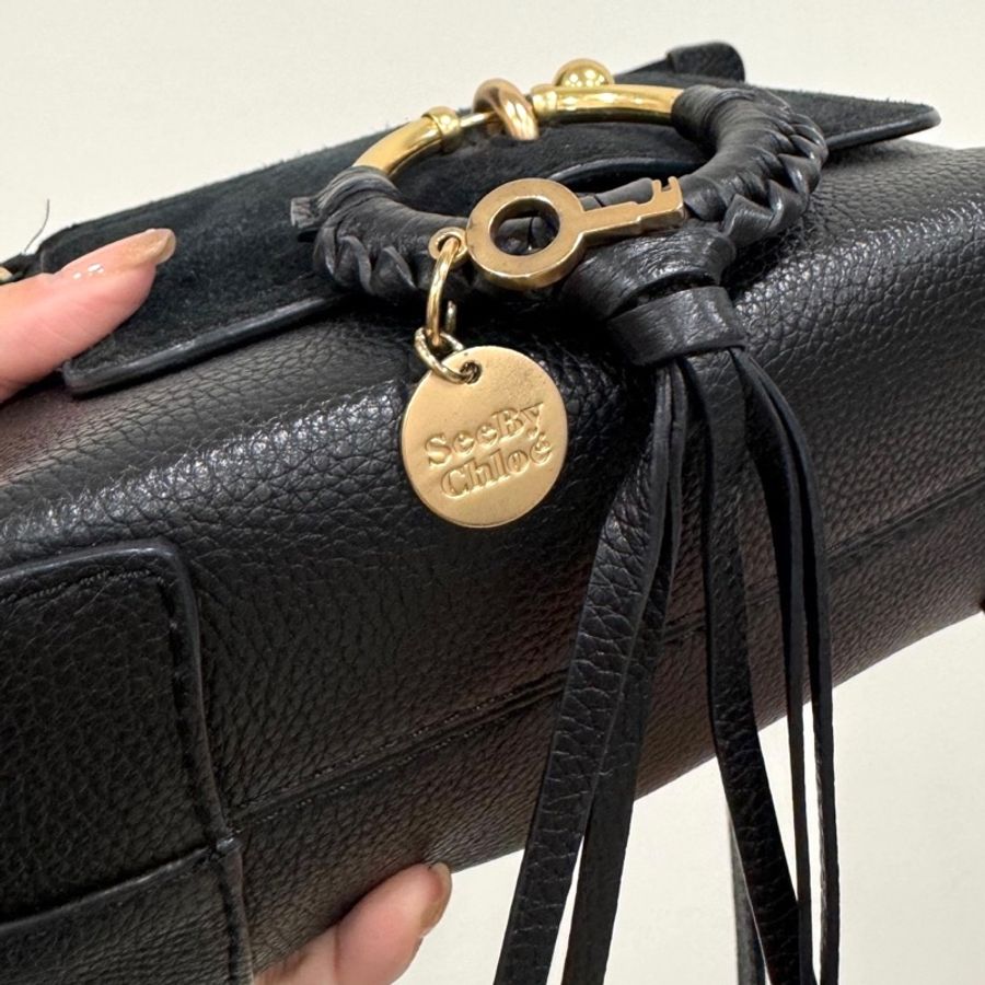 See by Chloe Joan mini bag 黑色 麂皮 斜背包 肩背包 手提包 側背包 小廢包-36