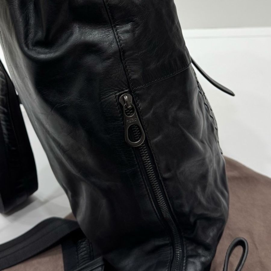 Bottega Veneta BV backpack 黑色 編織 羊皮 後背包 雙肩包 肩背包-29