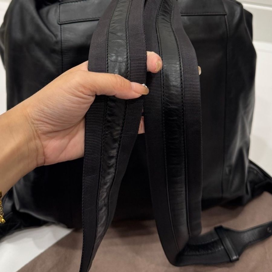 Bottega Veneta BV backpack 黑色 編織 羊皮 後背包 雙肩包 肩背包-35