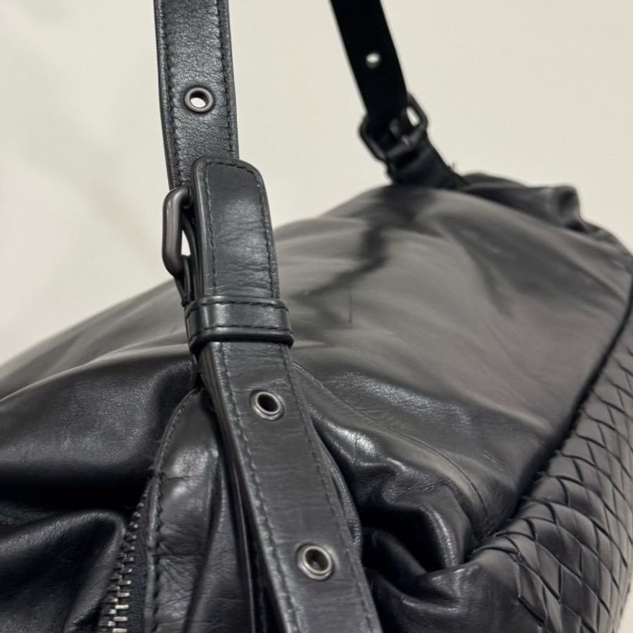 Bottega Veneta BV backpack 黑色 編織 羊皮 後背包 雙肩包 肩背包-41