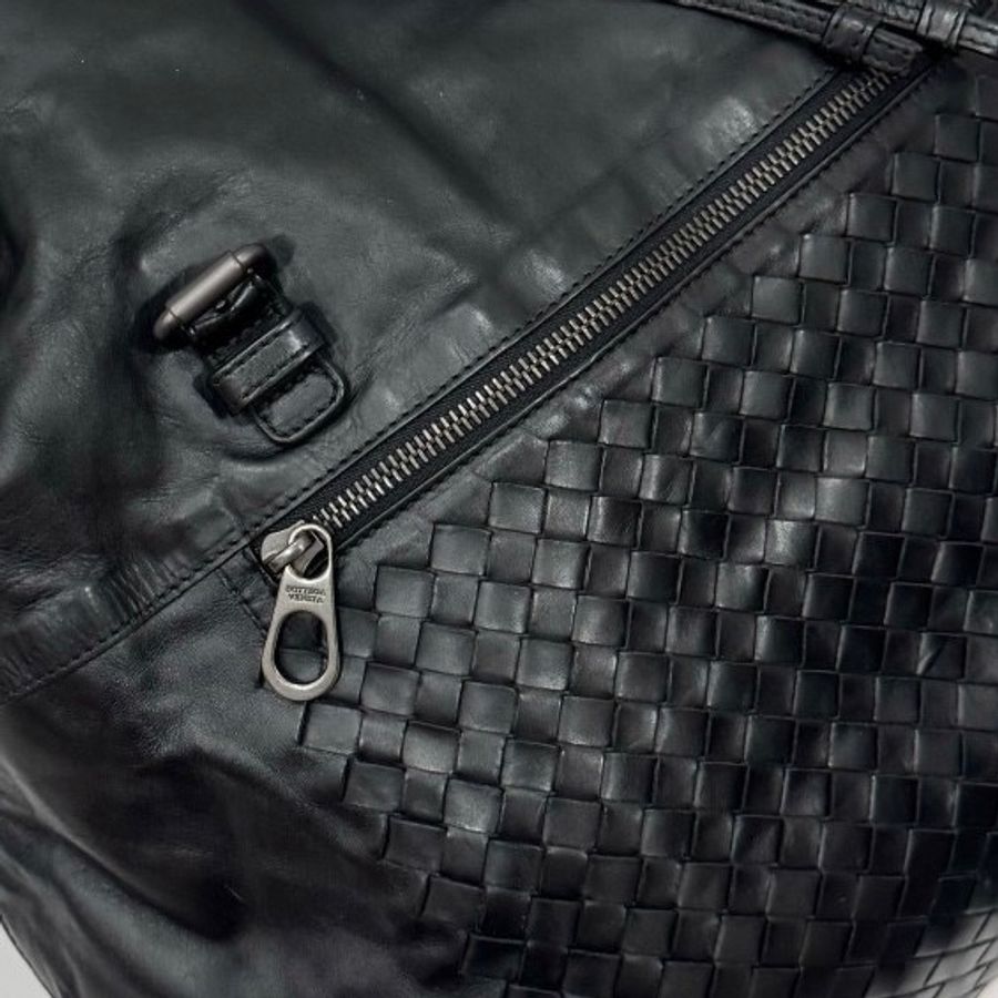 Bottega Veneta BV backpack 黑色 編織 羊皮 後背包 雙肩包 肩背包-44