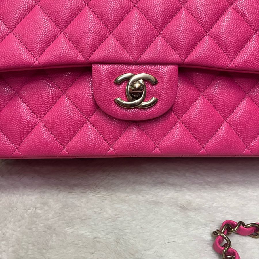 Chanel cf25芭比粉淡金扣~(晶片款)-3