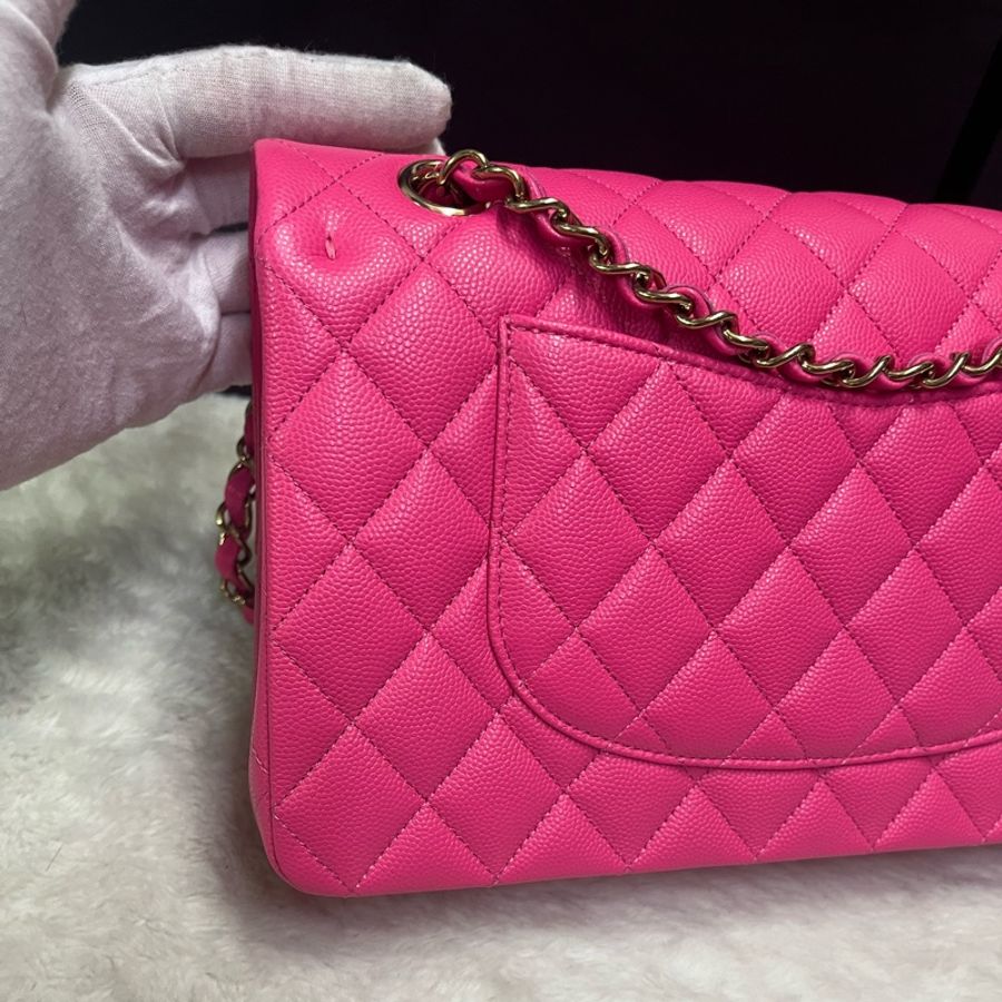 Chanel cf25芭比粉淡金扣~(晶片款)-7