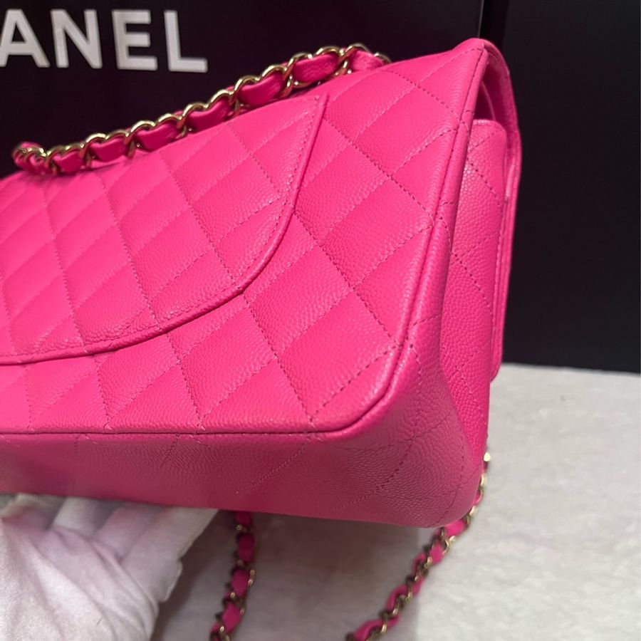 Chanel cf25芭比粉淡金扣~(晶片款)-13