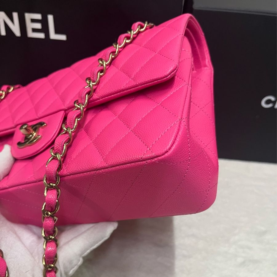 Chanel cf25芭比粉淡金扣~(晶片款)-15