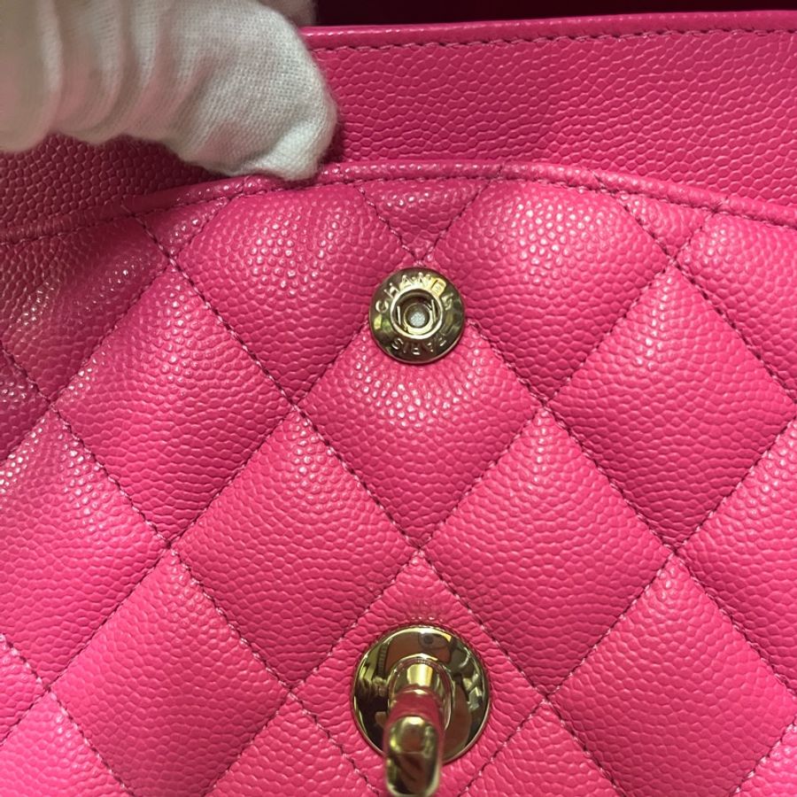 Chanel cf25芭比粉淡金扣~(晶片款)-27