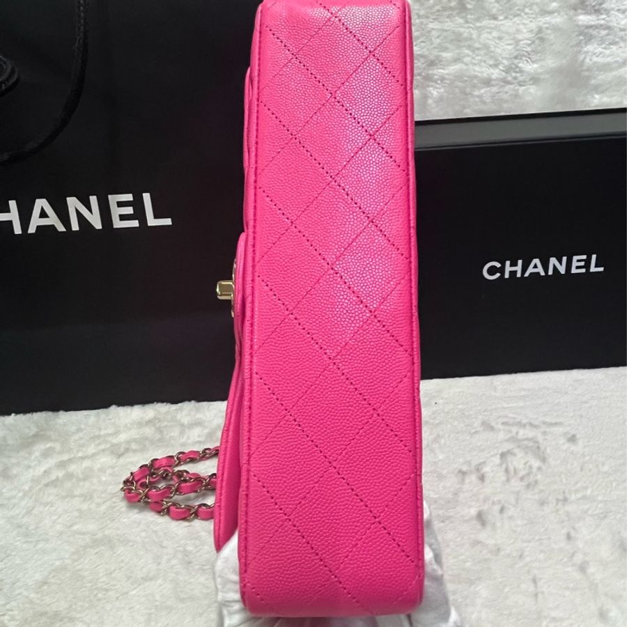 Chanel cf25芭比粉淡金扣~(晶片款)-29