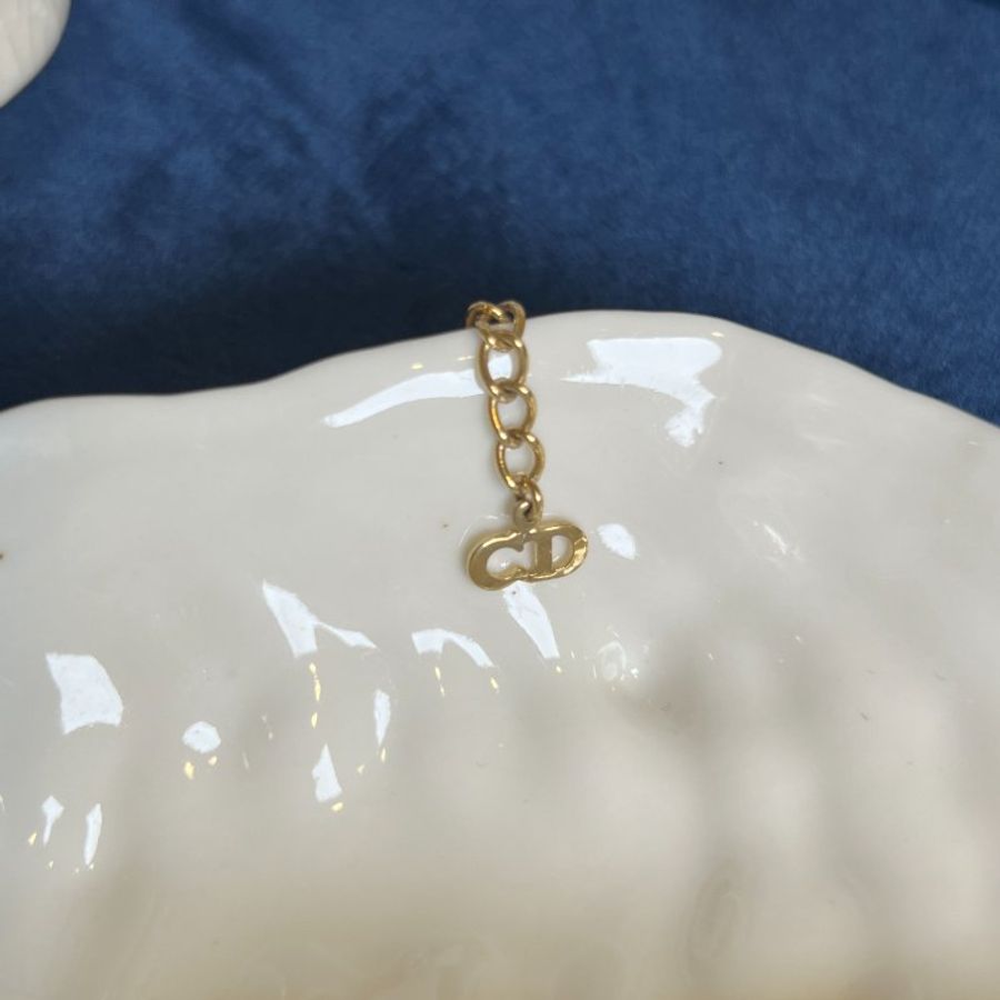 Dior橢圓形水鑽CD吊墜頸鏈項鏈 情人節禮物 美品 中古正品vintage-7