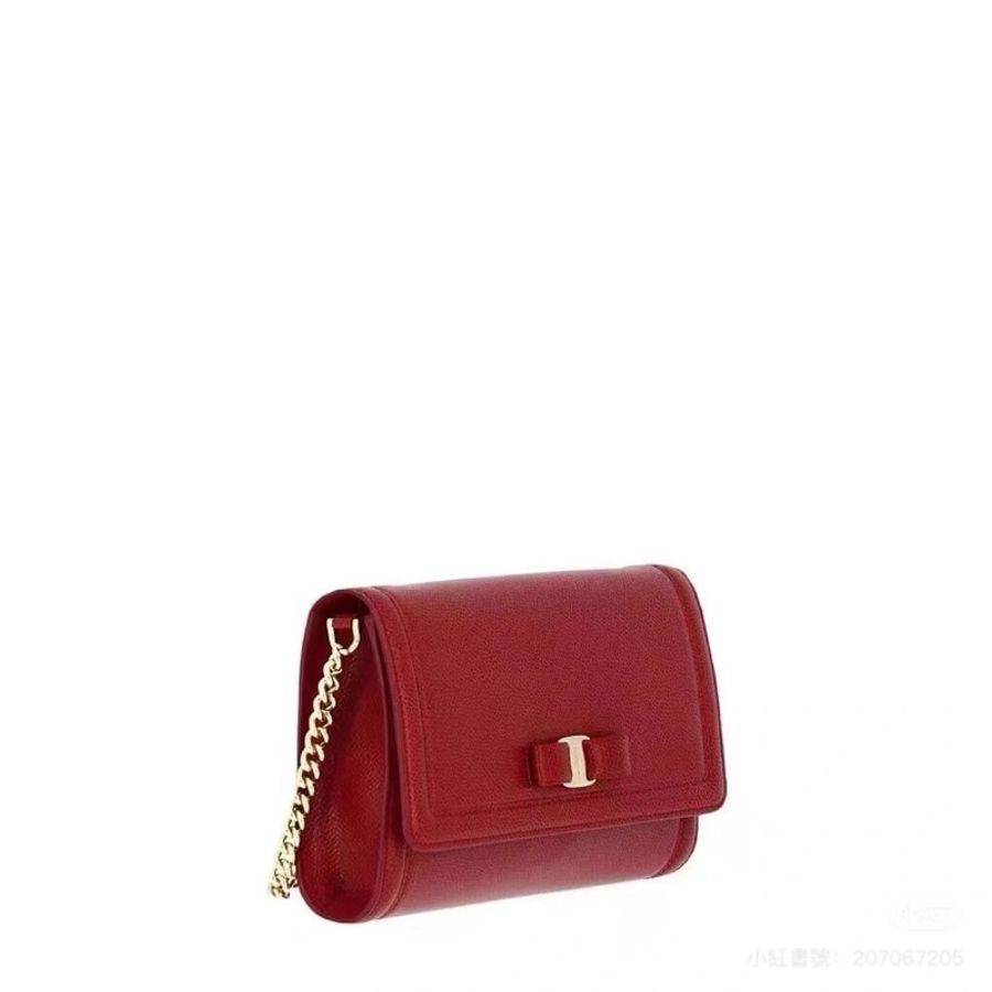 Salvatore Ferragamo 菲拉格慕 Vara Bow WOC 蝴蝶結 紅色 側背包 斜背包 肩背包 鏈條包-8