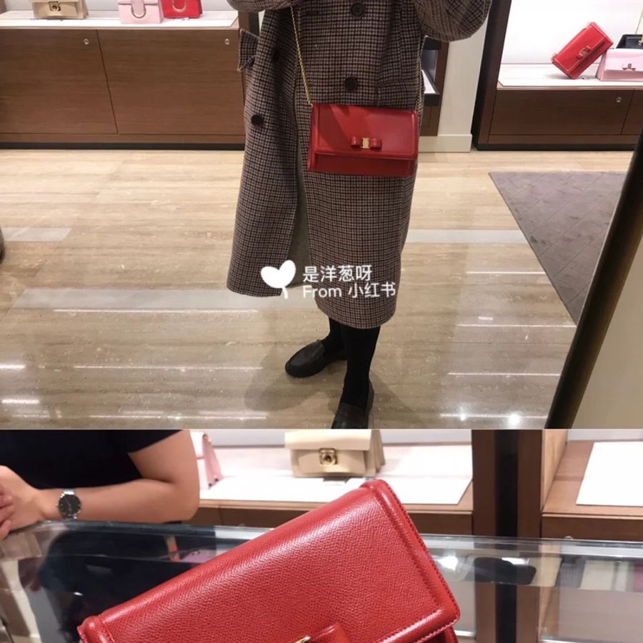 Salvatore Ferragamo 菲拉格慕 Vara Bow WOC 蝴蝶結 紅色 側背包 斜背包 肩背包 鏈條包-19