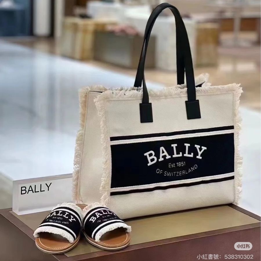 BALLY CABANA CORDON 米白 帆布 流蘇 購物袋 購物包 海灘包 托特包 手提包 肩背包 側背包-9