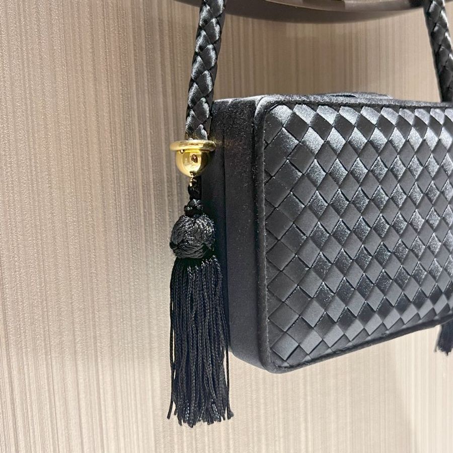 BV罕有絕版菱格流蘇手提包 附原裝鏡子 日本中古二手vintage-9