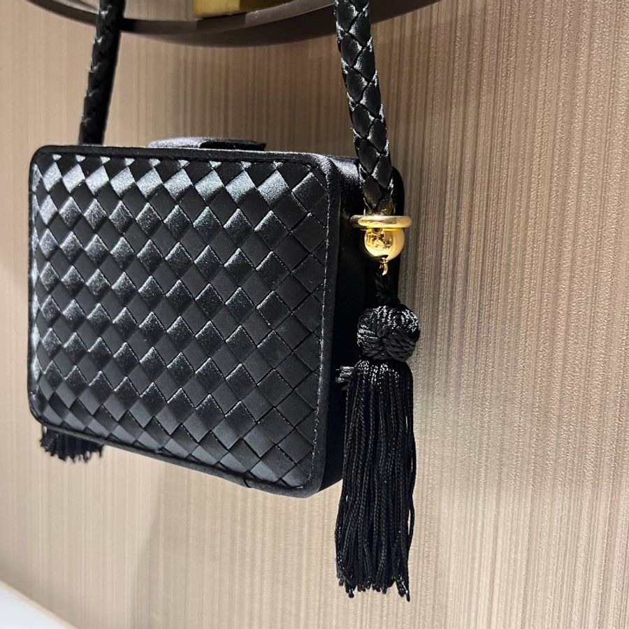 BV罕有絕版菱格流蘇手提包 附原裝鏡子 日本中古二手vintage-10