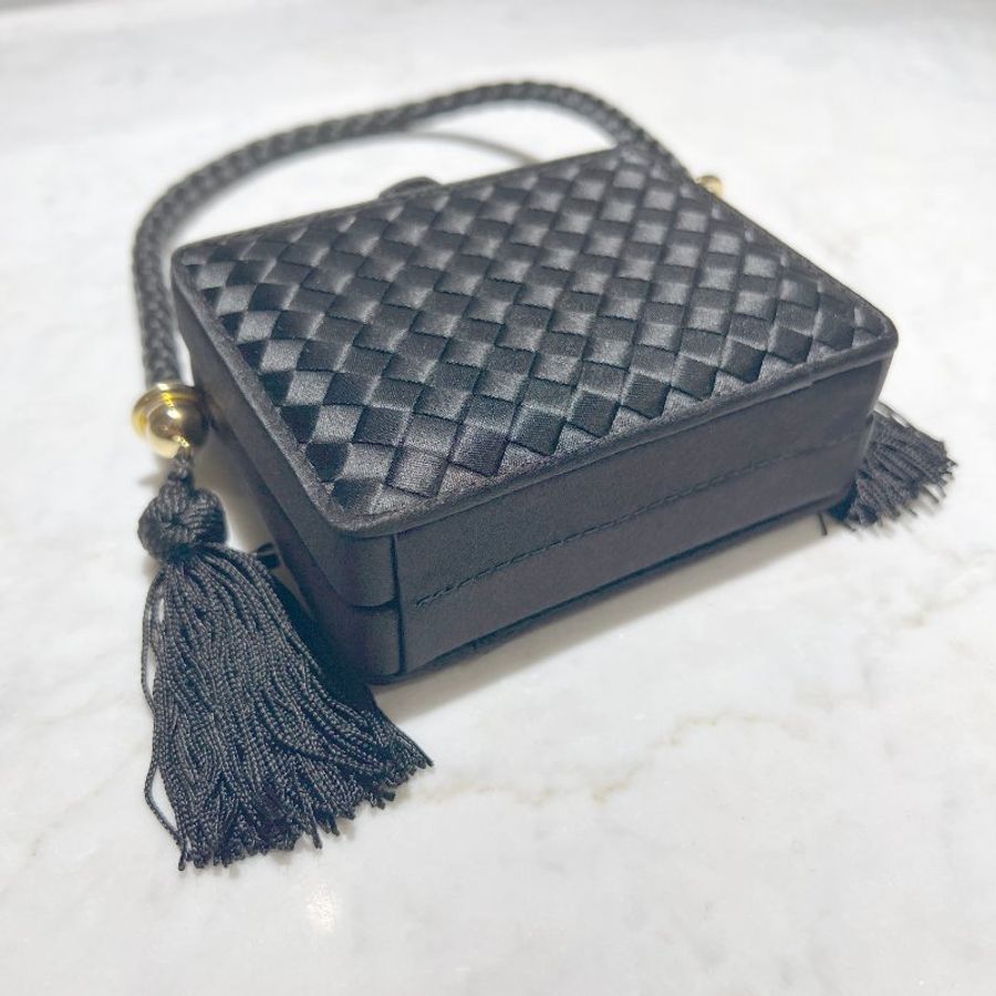 BV罕有絕版菱格流蘇手提包 附原裝鏡子 日本中古二手vintage-13