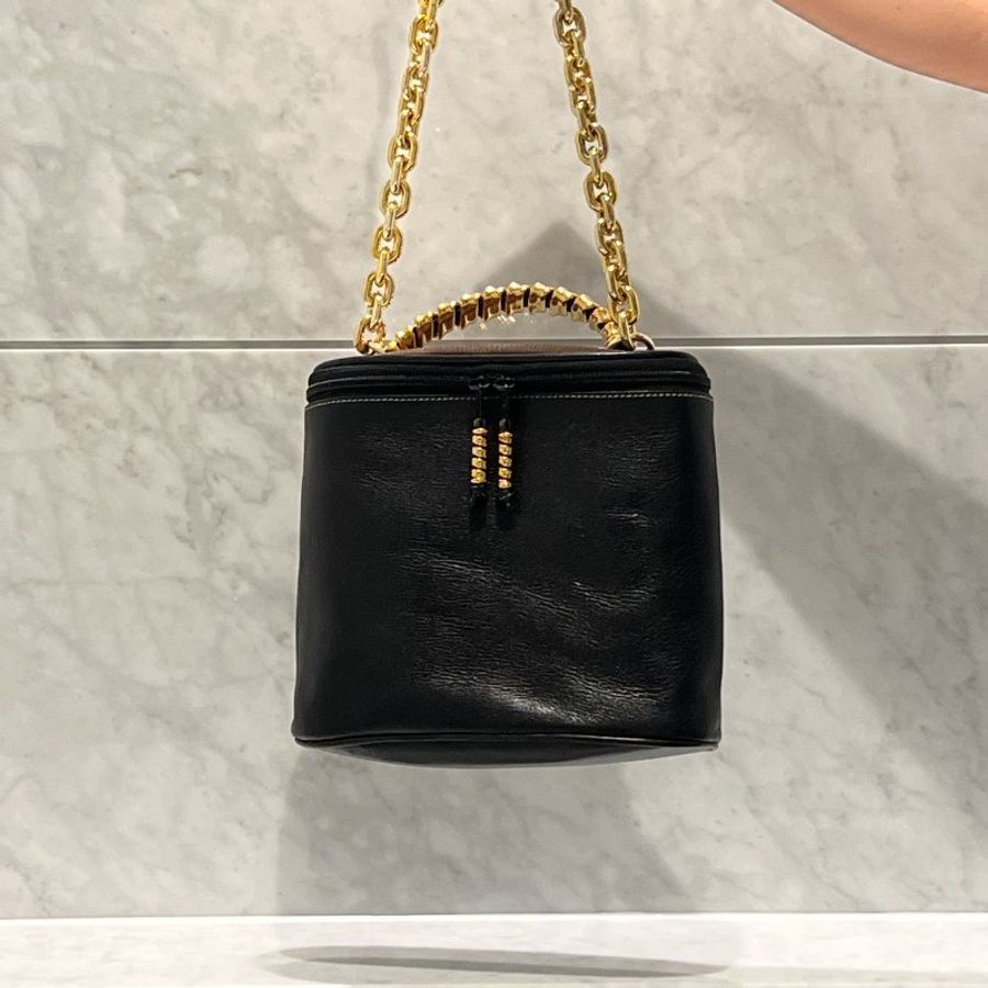 Loewe黑色橢圓蛇骨手提袋肩背包 送肩帶 日本二手Vintage-5