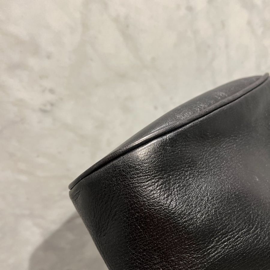Loewe黑色橢圓蛇骨手提袋肩背包 送肩帶 日本二手Vintage-14
