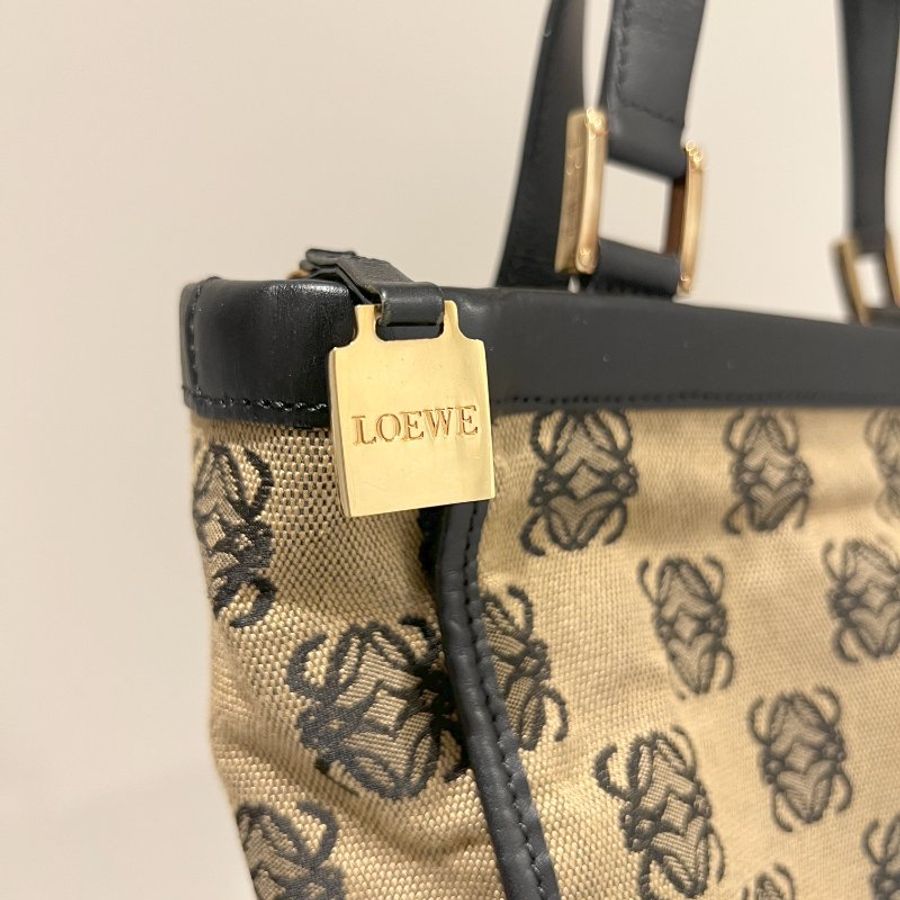LOEWE稀有小琴譜手提側肩包 贈金屬鏈條肩帶 中古Vintage-4