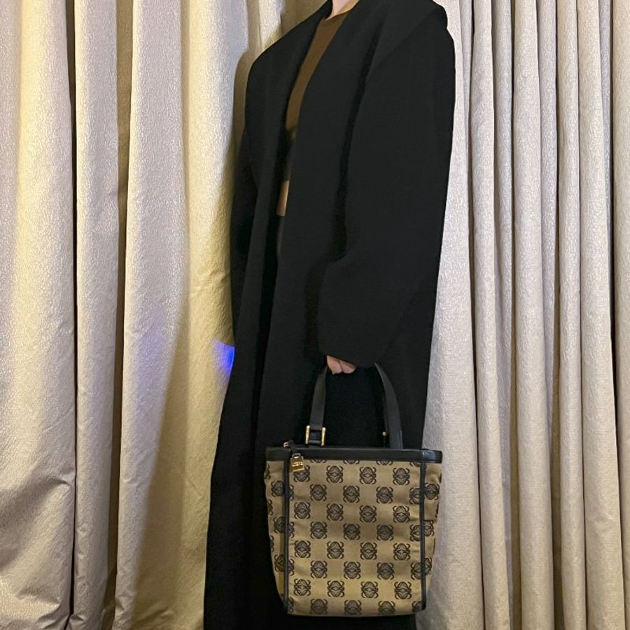 LOEWE稀有小琴譜手提側肩包 贈金屬鏈條肩帶 中古Vintage-5