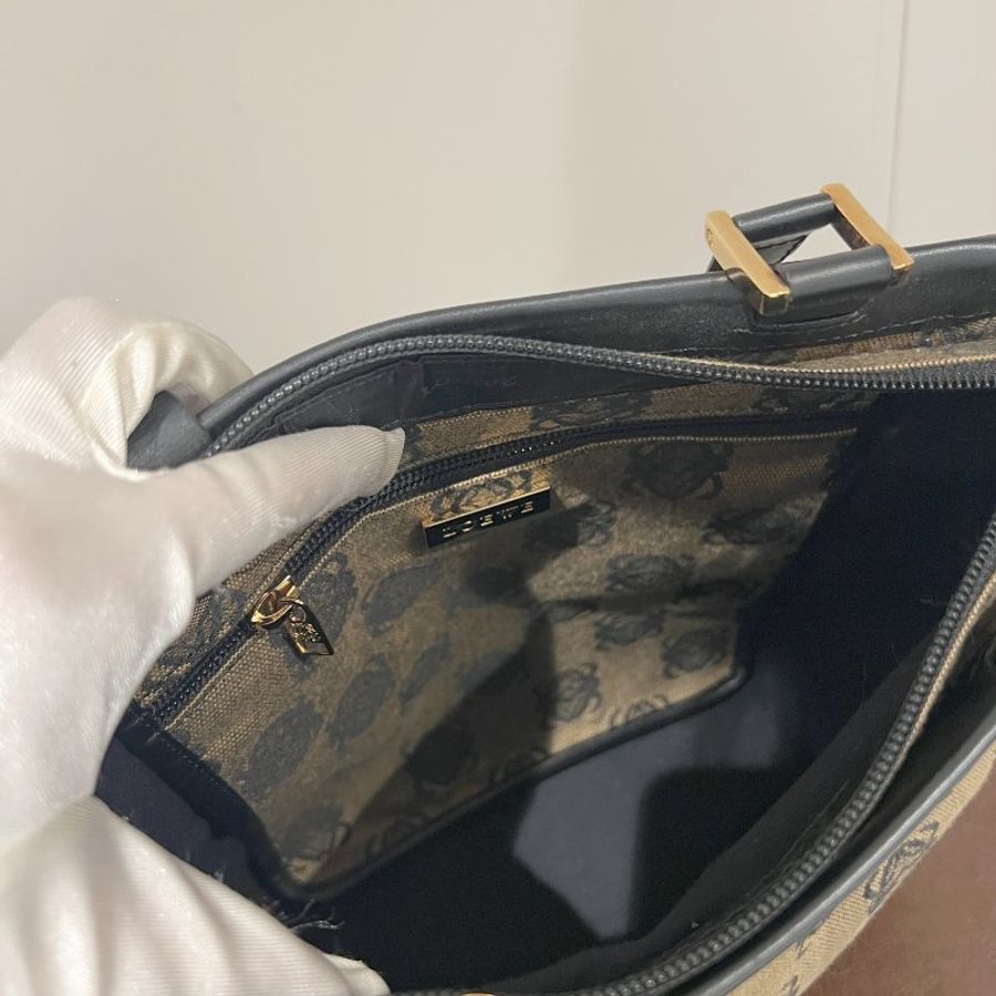 LOEWE稀有小琴譜手提側肩包 贈金屬鏈條肩帶 中古Vintage-9
