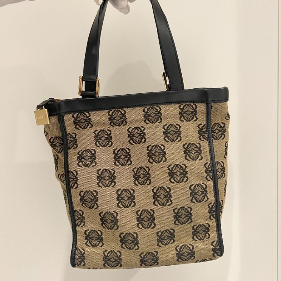 LOEWE稀有小琴譜手提側肩包 贈金屬鏈條肩帶 中古Vintage-13