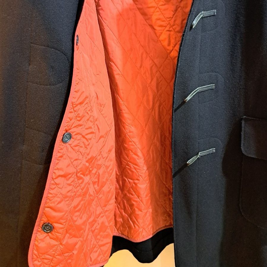 男大尺碼XXL/Burberry London 羊毛大衣/牛角扣-6