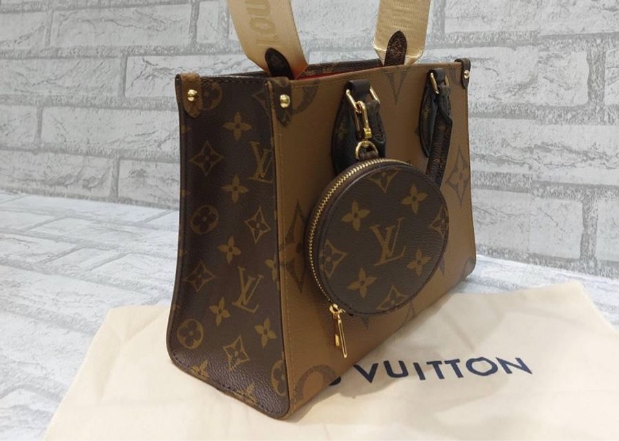 LV M46373 ONTHEGO PM 老花 小款 兩用托特包*少用9成新 割愛 時髦百搭可愛 #男女都適用 尺寸 25*19*11.5CM 有防塵袋 ,盒子-4